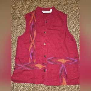 Susan Bristol Red Textured Vest